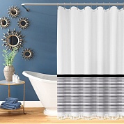 Шторка для ванной 183x213 Carnation Home Fashions Stripe White/Grey STR213GRY