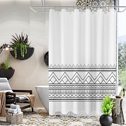 Шторка для ванной 183x213 Carnation Home Fashions Boho White OHO213WHT