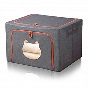 Коробка для хранения вещей/Кофр для хранения вещей на молнии Blonder Home Cat Grey KFC/88
