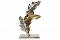 71PN-1836  Декор "Листья"  металлический золото/хром 27*10*48см
