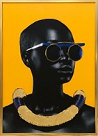 89VOR-AFRICAN GIRL1 Холст "Африканка-1" 100х70см, багет алюм(зол)