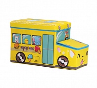 Коробка для игрушек/Коробка для хранения вещей Blonder Home Happy Time Yellow BUS/64