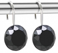 Набор из 12 крючков для шторки Carnation Home Fashions Crystal Black PHP-CRY/16