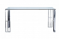 GY-DT06SS Стол обеденный прозр.стекло/хром 160*90*75см