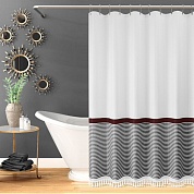 Шторка для ванной 183x213 Carnation Home Fashions Stripe White/Black STR213BLK