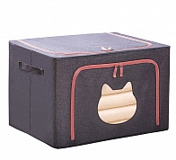 Коробка для хранения вещей/Кофр для хранения вещей на молнии Blonder Home Cat Dark Blue KFC/89