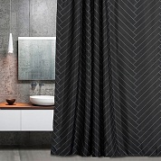 Шторка для ванной 200х230 Carnation Home Fashions Herringbone HON230BLK