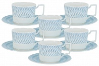 Чайный набор Блюз: 6 чашек + 6 блюдец