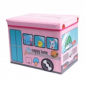 Коробка для игрушек/Коробка для хранения вещей Blonder Home Trailer Happy Time Pink VAN/37