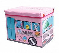Коробка для игрушек/Коробка для хранения вещей Blonder Home Trailer Happy Time Pink VAN/37