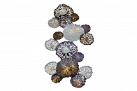 37SM-0696 Настенный декор Цветы серо-голубые 134,6х71,1х8,3 см