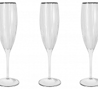 Набор бокалов для шампанского Пиза серебро, 0,15 л, 6 шт