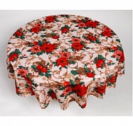 Кухонная скатерть круглая 178 см Carnation Home Fashions Christmas Floral XFAB-RD-CF