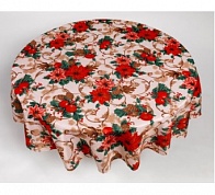 Кухонная скатерть круглая 178 см Carnation Home Fashions Christmas Floral XFAB-RD-CF