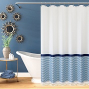 Шторка для ванной 183x213 Carnation Home Fashions Stripe White/Blue STR213BLU