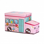 Коробка для игрушек/Коробка для хранения вещей Blonder Home Happy Time Pink BUS/37