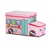 Коробка для игрушек/Коробка для хранения вещей Blonder Home Happy Time Pink BUS/37
