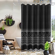 Шторка для ванной 183x213 Carnation Home Fashions Black OHO213BLK