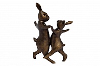 D1831 Статуэтка "Танцующие кролики"цв.бронза 18х13х30,5