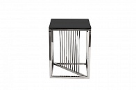 13RXET8083M-SILVER Стол журнальный стекло черн/серебро 38*38*50